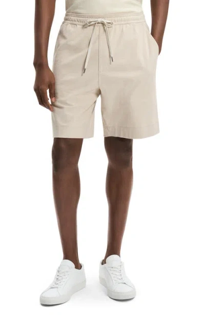 Theory Soft Terry Drawstring Shorts Warm Silver Cloud In Neutral