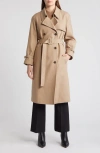 Theory Cotton Twill Trench Coat In Khaki