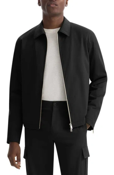 Theory Cotton Twill Zip Cuff Bomber Jacket In Black