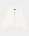 Theory Zip-up Hoodie In Rounded Cotton In Natural