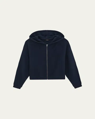 THEORY COTTON ZIP-UP HOODIE