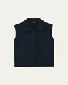Theory Zip-up Vest In Rounded Cotton In Navy