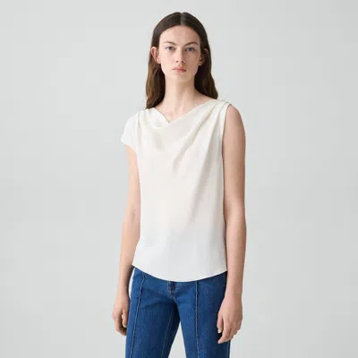 Theory Cowl Neck Blouse In Silk Georgette In Multi