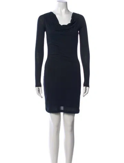 Pre-owned Theory Cowl Neck Knee-length Dress In Black