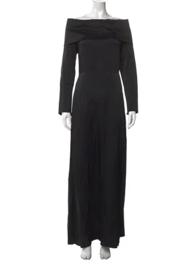 Pre-owned Theory Cowl Neck Long Dress In Black