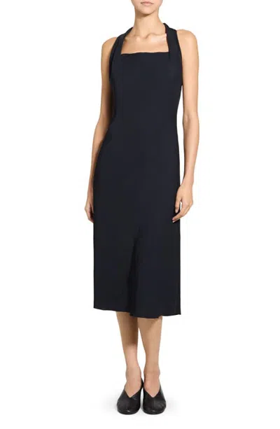 Theory Cowl Neck Midi Dress In Black