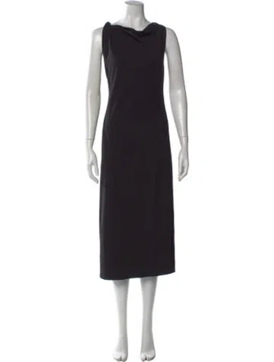 Pre-owned Theory Cowl Neck Midi Length Dress In Black