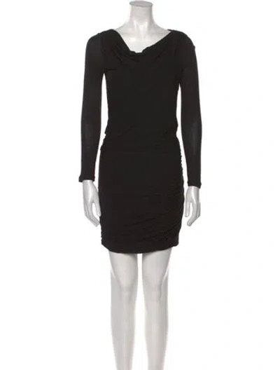 Pre-owned Theory Cowl Neck Mini Dress In Black