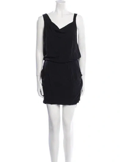 Pre-owned Theory Cowl Neck Mini Dress In Black