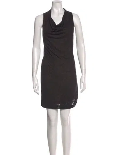 Pre-owned Theory Cowl Neck Mini Dress In Black