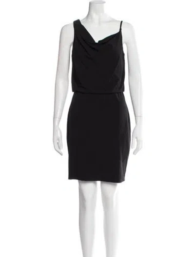 Pre-owned Theory Cowl Neck Mini Dress In Black