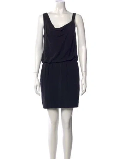 Pre-owned Theory Cowl Neck Mini Dress In Blue