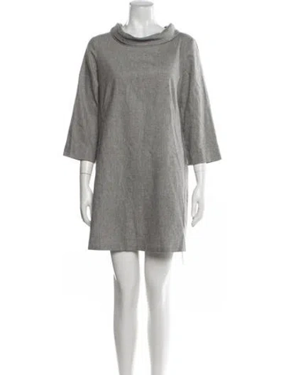Pre-owned Theory Cowl Neck Mini Dress In Gray