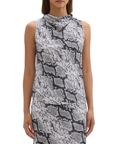 THEORY THEORY COWL NECK SILK TOP