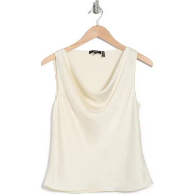 Theory Cowl Neck Sleeveless Top In Rice