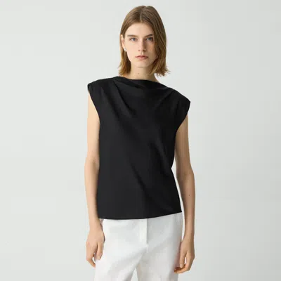 THEORY COWL NECK TOP IN SILK GEORGETTE
