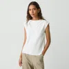 Theory Cowl Neck Top In Silk Georgette In Ivory