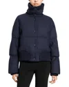 Theory Cozy Collar Puffer Coat In Blue