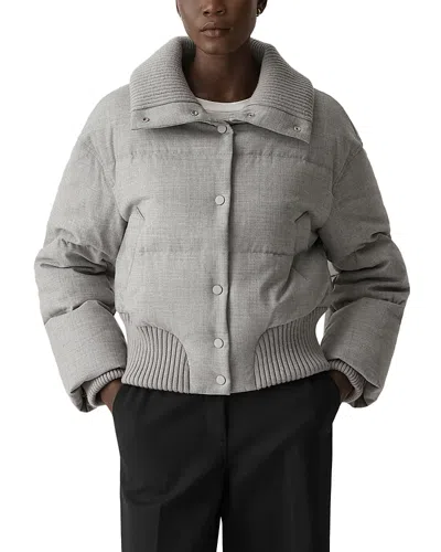 Theory Cozy Collar Puffer Coat In White