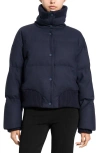 Theory Cozy Collar Puffer Jacket In Blue