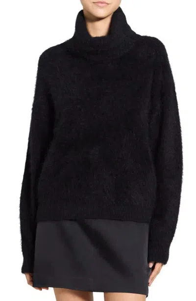 Theory Cozy Merino Wool And Cashmere Turtleneck Sweater In Black