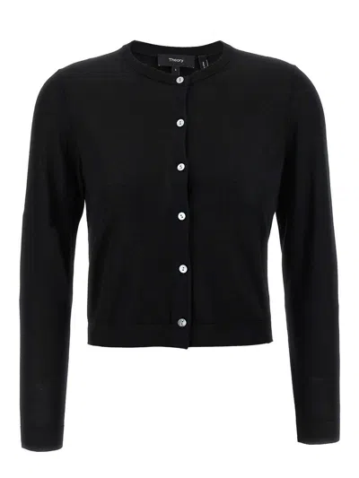 Theory Wool Cropped Cardigan