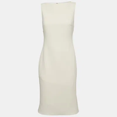 Pre-owned Theory Cream Admiral Crepe Mermaid Short Dress S In White