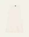 Theory Crepe A-line Mini Dress In Rice