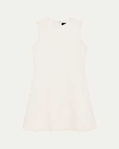 Theory Crepe A-line Mini Dress In Rice
