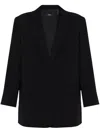 Theory Rolled-sleeve Shawl Collar One-button Jacket In Black