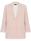 Theory Tailored Blazer With Back Vent And Shoulder Pads In Pink