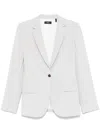 Theory Admiral Crepe One-button Staple Blazer In Silver