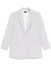 Theory Relax Blazer In Admiral Crepe In Silver