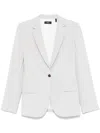 Theory Admiral Crepe One-button Staple Blazer In Silver