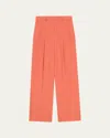 Theory Crepe Double Pleated Pants In Sienna