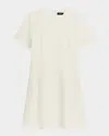 Theory Crepe Flare Mini Dress In Rice