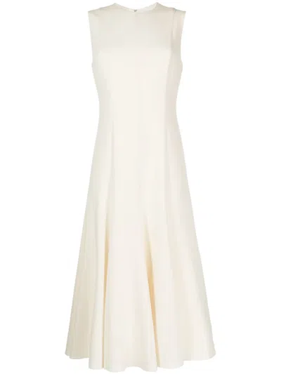 Theory Ausgestelltes Midikleid Aus Krepp In White