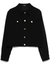 Theory Shrunken Trucker Jacket In Admiral Crepe In Black