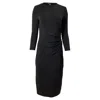 Theory Crepe Midi Dress In Black Viscose
