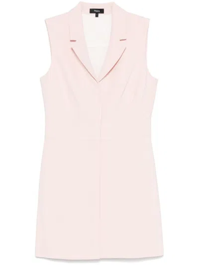 Theory Crepe Mini Dress In Pink