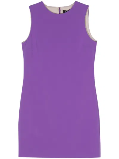 Theory Crepe Mini Dress In Purple