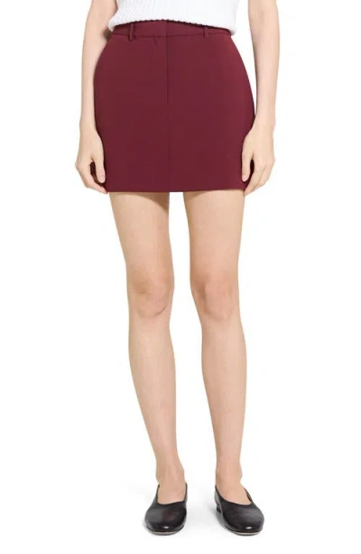 Theory Crepe Miniskirt In Brown