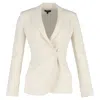 Theory Crepe Single-breasted Blazer In White Wool In White