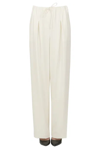Theory Crepe Trousers In White