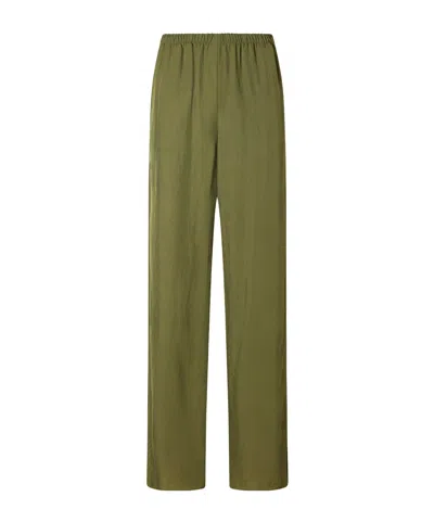 Theory Crepon Wide-leg Pants In Green