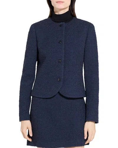 THEORY THEORY CREW NECK CLEAN WOOL-BLEND JACKET
