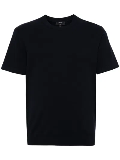Theory Crew-neck Jersey T-shirt In Black