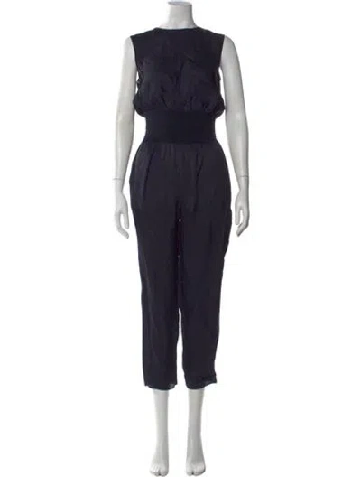 Pre-owned Theory Crew Neck Jumpsuit In Blue