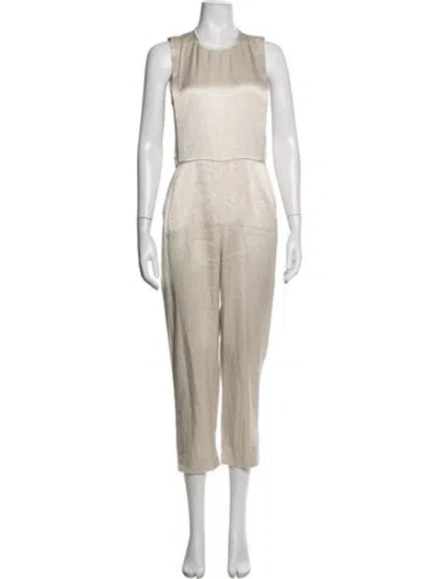 Pre-owned Theory Crew Neck Jumpsuit In Neutrals