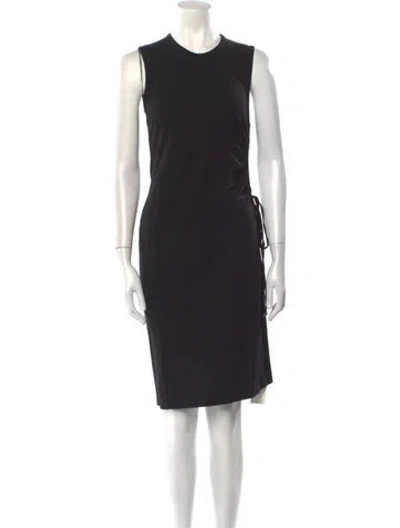 Pre-owned Theory Crew Neck Knee-length Dress In Black